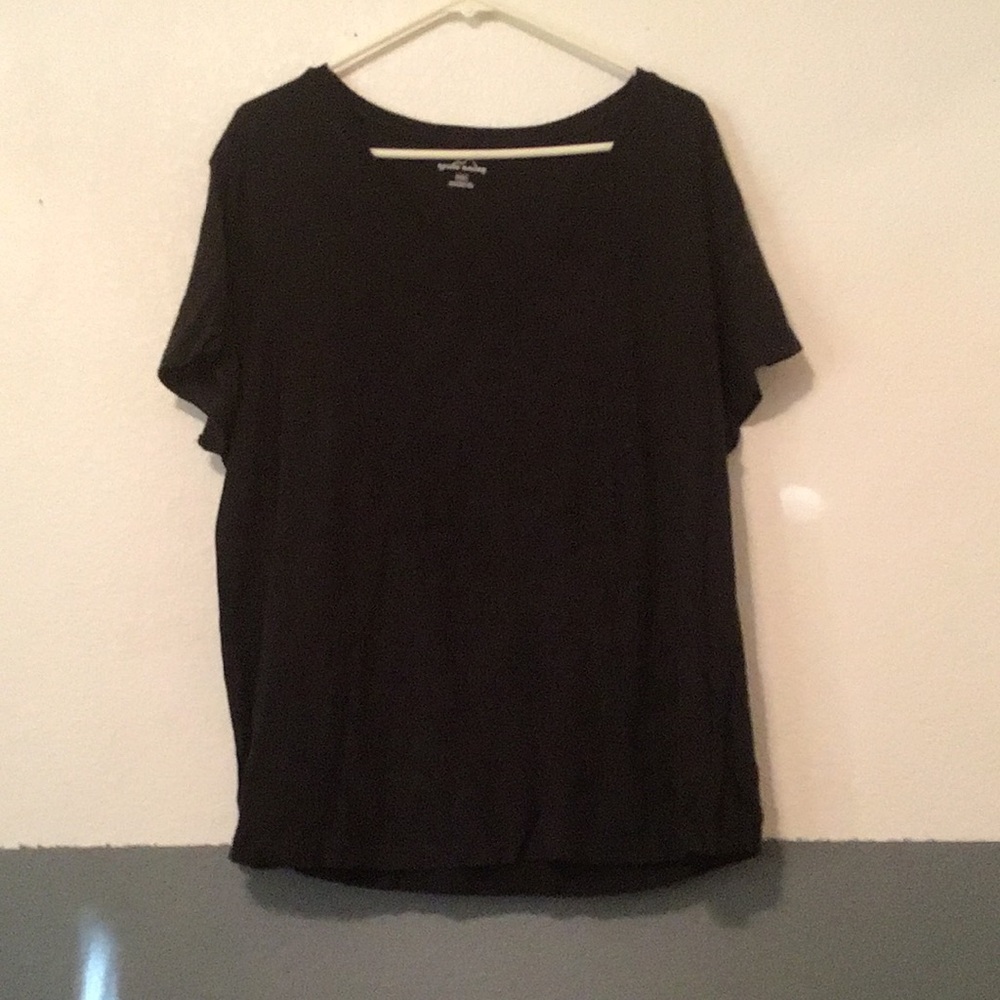 H4 Size XXXL Eddie Bauer Solid Black Short Sleeve Tee
